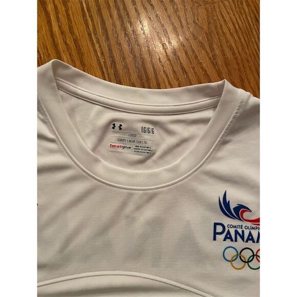 Under Armour Men's White  TShirt L Olympic Committee Logo Casual - Picture 7 of 9